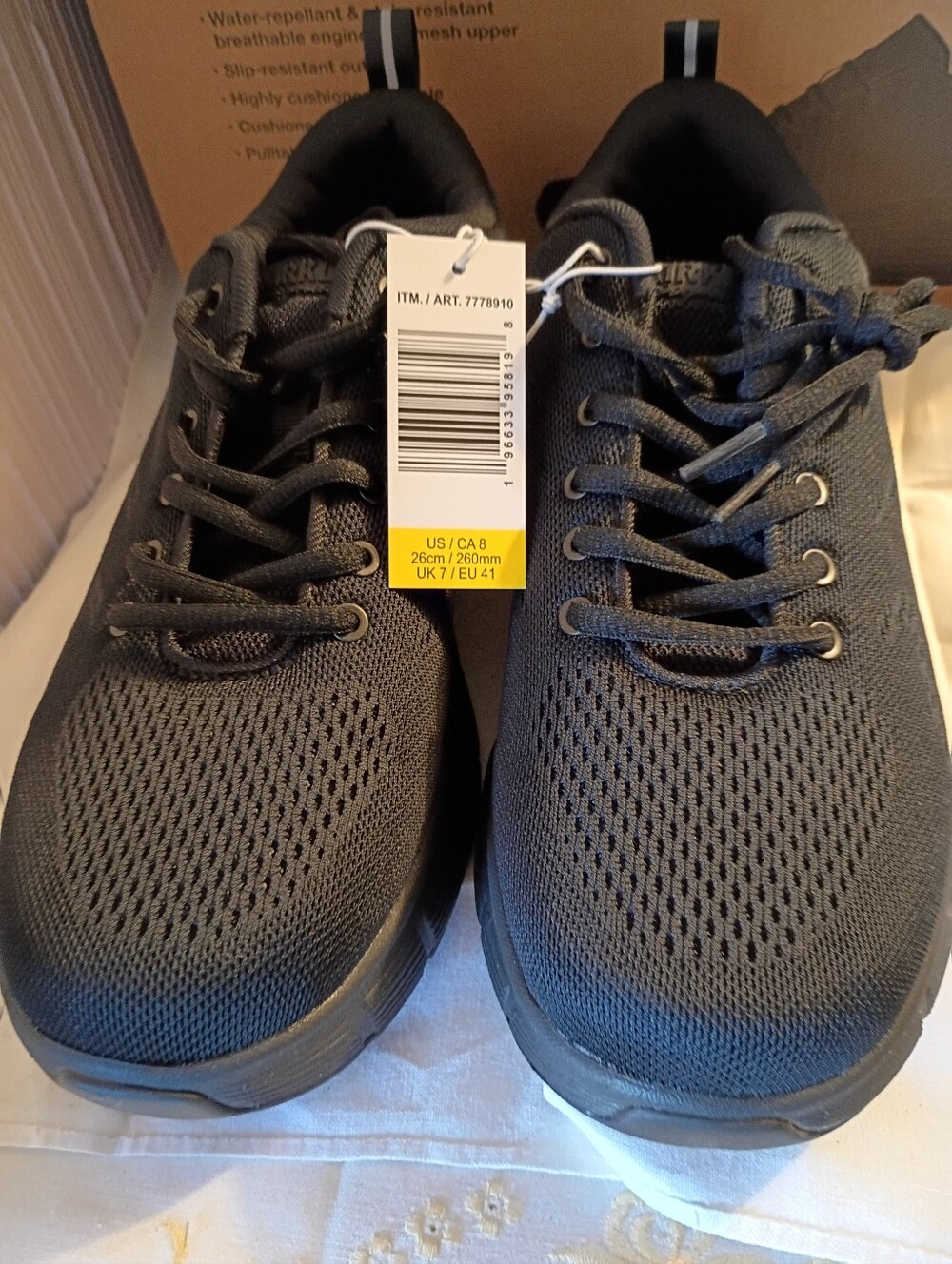 New! Kirkland Signature men’s 8 comfort walker shoes Black - Picture 2 of 9
